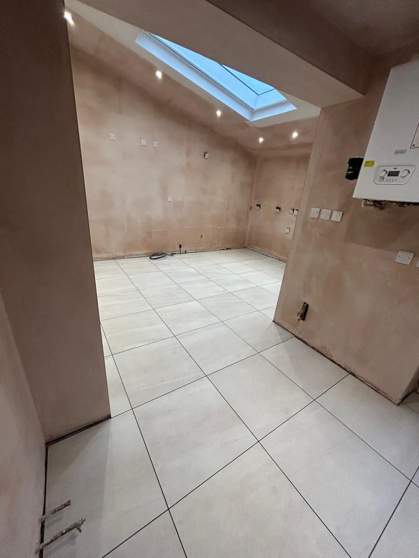 Commercial dry lining installation in a large open space